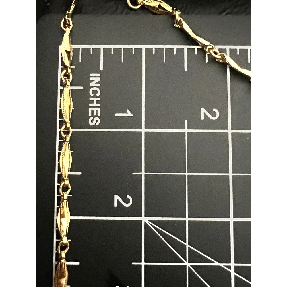 Vintage Monet Gold Tone‎ Textured Bar Link Chain Necklace 28 Inch Minimalist 80s